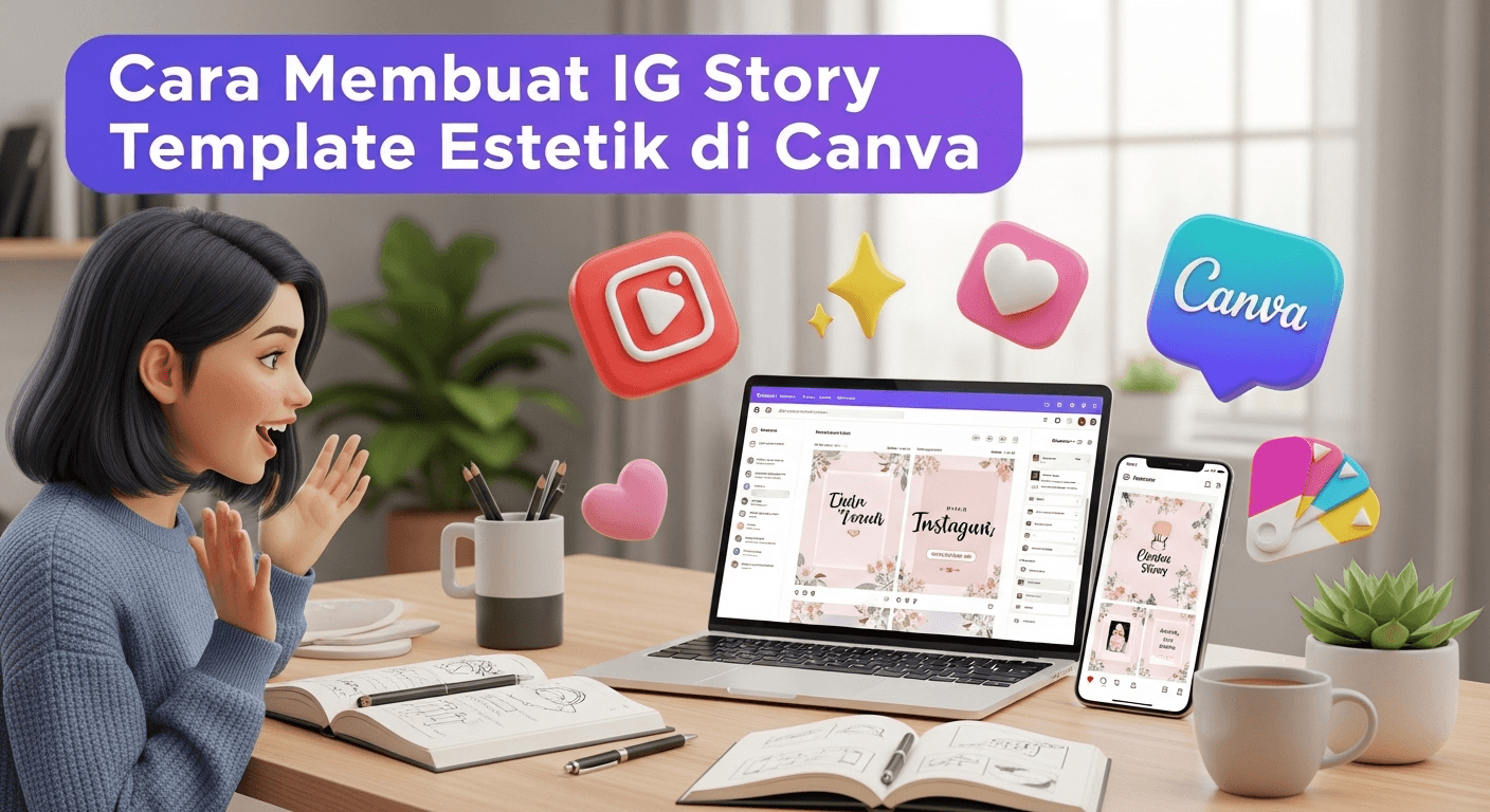 Cara Membuat IG Story Template Estetik di Canva